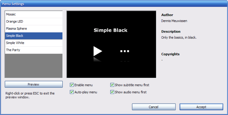 Add Menus DVD Flick