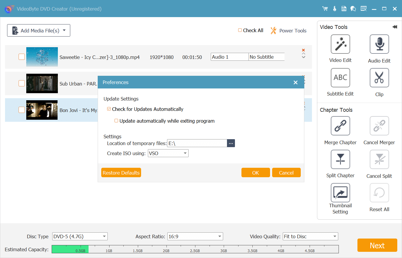 DVD Copy Preferences