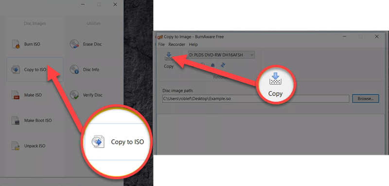 Create ISO from DVD BurnAware