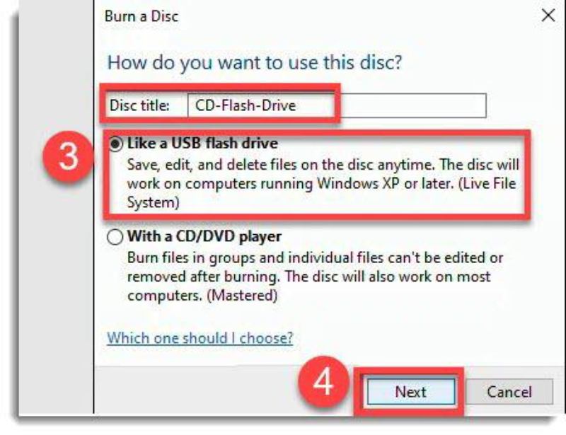Format Disc to Flash Drive