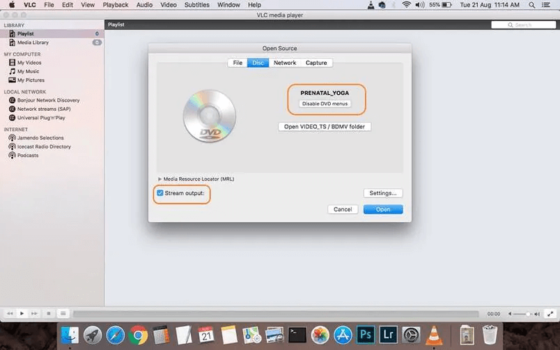 Mac VLC Open Disc