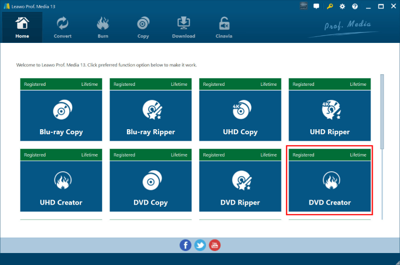 Main Interface of Leawo DVD Creator